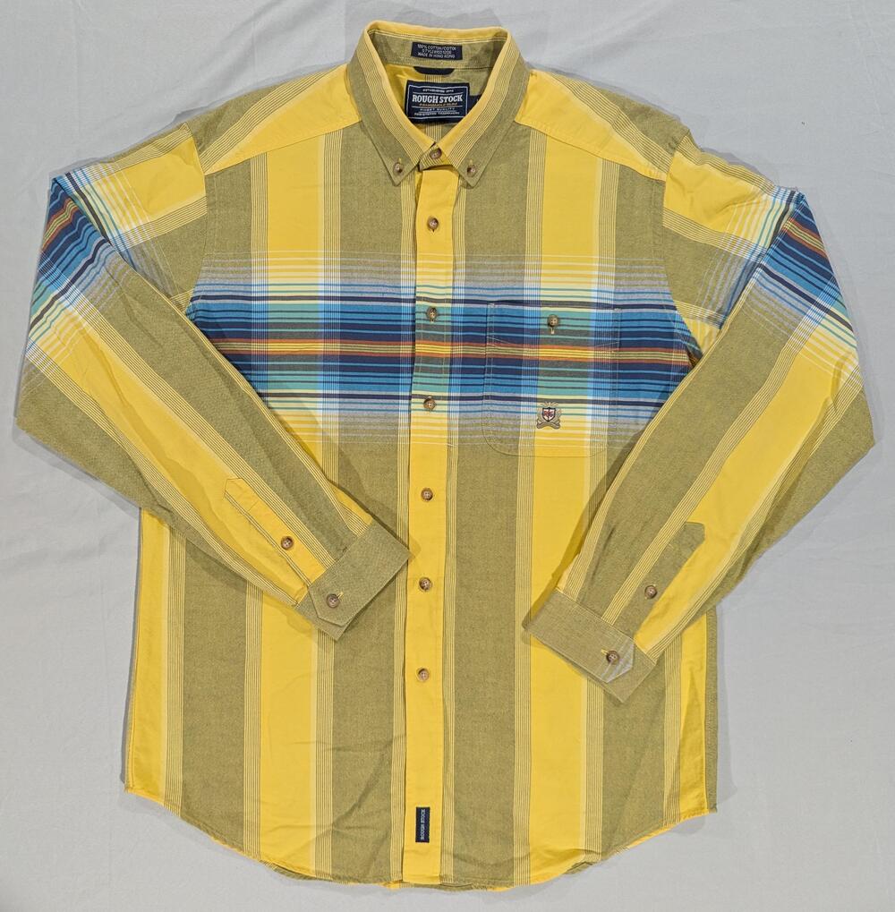 Rough Stock Panhandle Slim Shirt Mens L Multicolor Long Sleeve Western Button Up